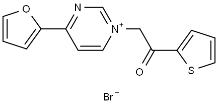 4-FURAN-2-YL-1-(2-OXO-2-THIOPHEN-2-YL-ETHYL)-PYRIMIDIN-1-IUM, BROMIDE Struktur