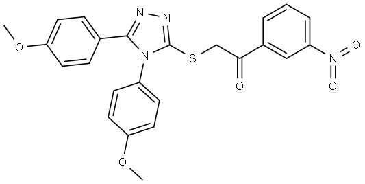 2-((4,5-BIS(4-METHOXY-PH)-4H-1,2,4-TRIAZOL-3-YL)THIO)-1-(3-NITROPHENYL)ETHANONE Struktur