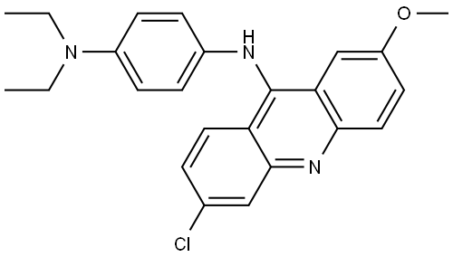 N(1)-(6-chloro-2-methoxy-9-acridinyl)-N(4),N(4)-diethyl-1,4-benzenediamine Struktur