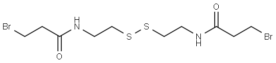 3-bromo-N-[2-({2-[(3-bromopropanoyl)amino]ethyl}disulfanyl)ethyl]propanamide Struktur