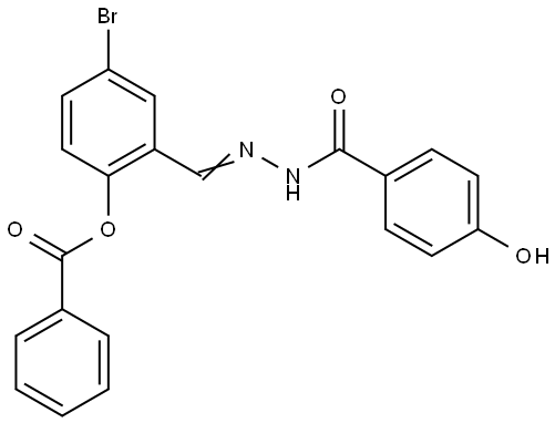 4-BROMO-2-(2-(4-HYDROXYBENZOYL)CARBOHYDRAZONOYL)PHENYL BENZOATE Struktur
