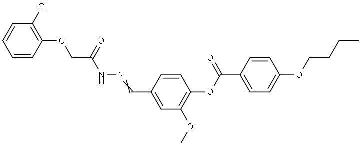 4-(2-((2-CHLOROPHENOXY)ACETYL)CARBOHYDRAZONOYL)-2-METHOXYPHENYL 4-BUTOXYBENZOATE Struktur