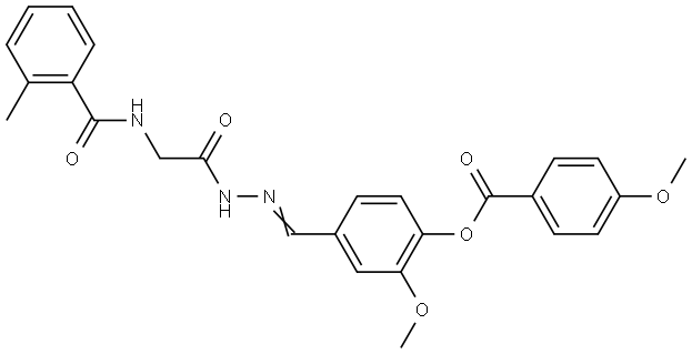 2-MEO-4-(2-(((2-METHYLBENZOYL)AMINO)AC)CARBOHYDRAZONOYL)PHENYL 4-METHOXYBENZOATE Struktur