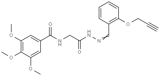3,4,5-TRI-MEO-N-(2-OXO-2-(2-(2-(2-PROPYNYLOXY)BENZYLIDENE)HYDRAZINO)ET)BENZAMIDE Struktur