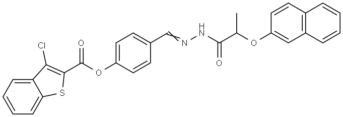 4-((E)-{2-[2-(2-NAPHTHYLOXY)PROPANOYL]HYDRAZONO}METHYL)PHENYL 3-CHLORO-1-BENZOTHIOPHENE-2-CARBOXYLATE Struktur