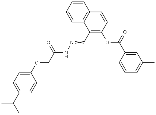 1-(2-((4-ISOPROPYLPHENOXY)ACETYL)CARBOHYDRAZONOYL)-2-NAPHTHYL 3-METHYLBENZOATE Struktur