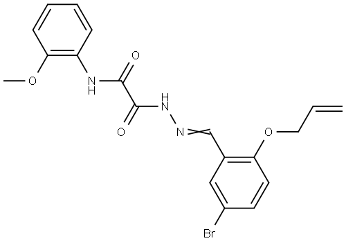 2-(2-(2-(ALLYLOXY)-5-BR-BENZYLIDENE)HYDRAZINO)-N-(2-METHOXY-PH)-2-OXOACETAMIDE Struktur