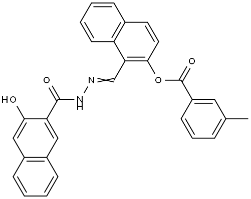 1-(2-(3-HYDROXY-2-NAPHTHOYL)CARBOHYDRAZONOYL)-2-NAPHTHYL 3-METHYLBENZOATE Struktur