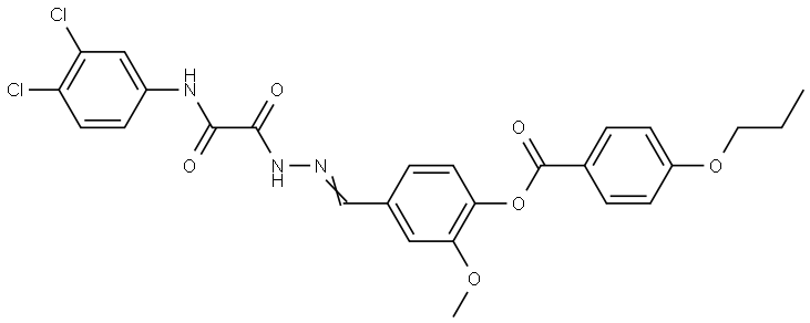 4-((E)-{[(3,4-DICHLOROANILINO)(OXO)ACETYL]HYDRAZONO}METHYL)-2-METHOXYPHENYL 4-PROPOXYBENZOATE Struktur