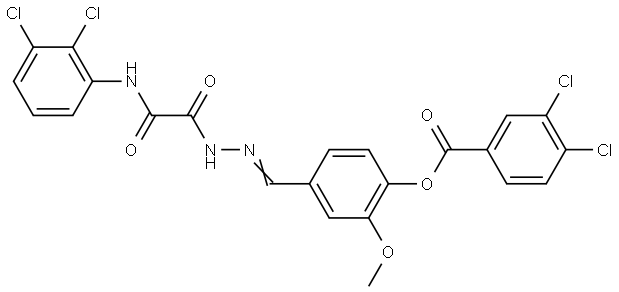 4-(2-((2,3-DICHLOROANILINO)(OXO)AC)CARBOHYDRAZONOYL)-2-MEO-PH 3,4-DI-CL-BENZOATE Struktur
