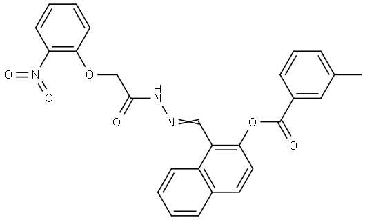 1-(2-((2-NITROPHENOXY)ACETYL)CARBOHYDRAZONOYL)-2-NAPHTHYL 3-METHYLBENZOATE Struktur