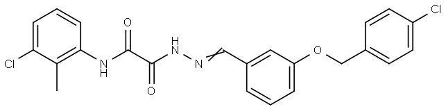 2-((2E)-2-{3-[(4-CHLOROBENZYL)OXY]BENZYLIDENE}HYDRAZINO)-N-(3-CHLORO-2-METHYLPHENYL)-2-OXOACETAMIDE Struktur