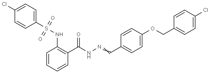 4-CHLORO-N-{2-[((2E)-2-{4-[(4-CHLOROBENZYL)OXY]BENZYLIDENE}HYDRAZINO)CARBONYL]PHENYL}BENZENESULFONAMIDE Struktur