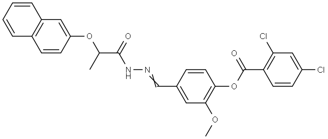 2-MEO-4-(2-(2-(2-NAPHTHYLOXY)PROPANOYL)CARBOHYDRAZONOYL)PH 2,4-DICHLOROBENZOATE Struktur
