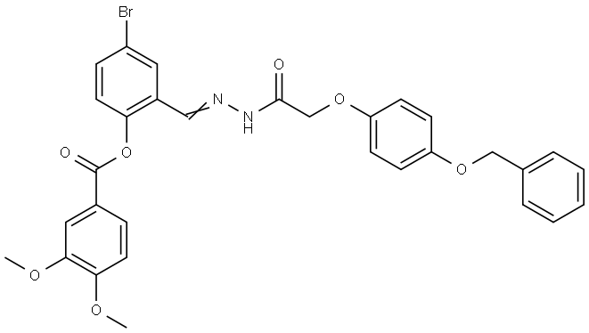 2-(2-((4-(BENZYLOXY)PHENOXY)AC)CARBOHYDRAZONOYL)-4-BR-PH 3,4-DIMETHOXYBENZOATE Structure