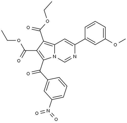 DIETHYL 3-(3-METHOXYPHENYL)-7-(3-NITROBENZOYL)PYRROLO[1,2-C]PYRIMIDINE-5,6-DICARBOXYLATE Struktur