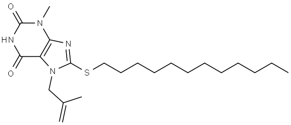 8-DODECYLSULFANYL-3-METHYL-7-(2-METHYL-ALLYL)-3,7-DIHYDRO-PURINE-2,6-DIONE Struktur