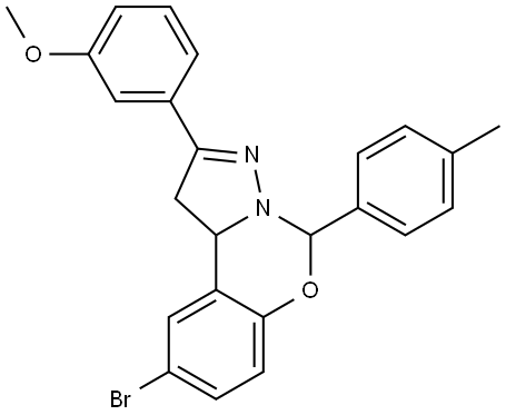 3-(9-BR-5-(4-ME-PH)-1,10B-DIHYDROPYRAZOLO(1,5-C)(1,3)BENZOXAZIN-2-YL)PH ME ETHER Struktur