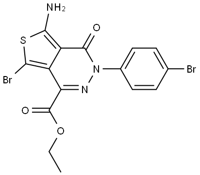 ETHYL 5-AMINO-7-BROMO-3-(4-BROMOPHENYL)-4-OXO-3,4-DIHYDROTHIENO[3,4-D]PYRIDAZINE-1-CARBOXYLATE Struktur