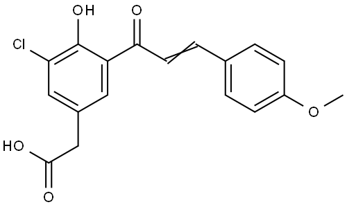 (3-CHLORO-4-HYDROXY-5-(3-(4-METHOXYPHENYL)ACRYLOYL)PHENYL)ACETIC ACID Struktur