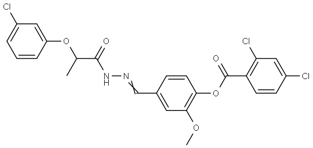4-((E)-{[2-(3-CHLOROPHENOXY)PROPANOYL]HYDRAZONO}METHYL)-2-METHOXYPHENYL 2,4-DICHLOROBENZOATE Struktur