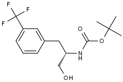 tert-butyl (S)-(1-hydroxy-3-(3-(trifluoromethyl)phenyl)propan-2-yl)carbamate Struktur