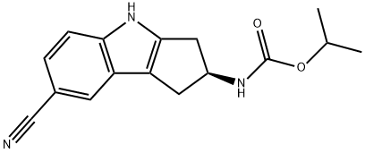 (S)-[7-氰基-1,2,3,4-四氫環(huán)戊二烯并[B]吲哚-2-基]氨基甲酸異丙酯 結(jié)構(gòu)式