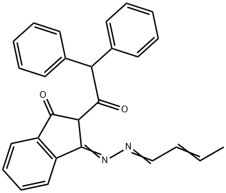 2-Diphenylacetyl-indan-1,3-dione-1-(2-butenylidene)hydrazone, 3-(2-Butenylidene-hydrazono)-2-diphenylacetyl-indan-1-one