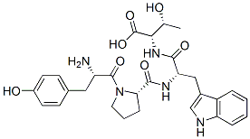 (2S,3R)-2-[[(2S)-2-[[(2S)-1-[(2S)-2-amino-3-(4-hydroxyphenyl)propanoyl ]pyrrolidine-2-carbonyl]amino]-3-(1H-indol-3-yl)propanoyl]amino]-3-hyd roxy-butanoic acid Structure