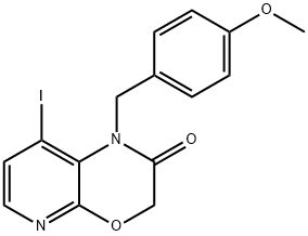 8-Iodo-1-(4-methoxybenzyl)-1H-pyrido-[2,3-b][1,4]oxazin-2(3H)-one Struktur