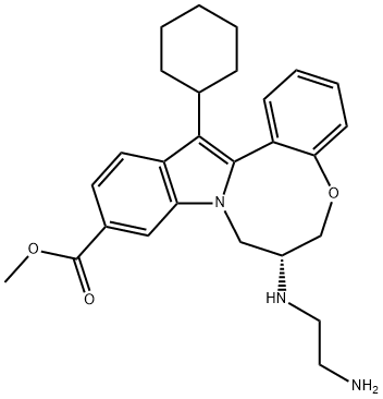 (R)-Methyl 7-((2-aMinoethyl)aMino)-14-cyclohexyl-7,8-dihydro-6H-benzo[2,3][1,5]oxazocino[5,4-a]indole-11-carboxylate Struktur