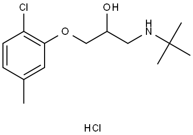 3-(tert-butylamino)-1-[(6-chloro-m-tolyl)oxy]propan-2-ol hydrochloride  Structure