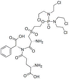 (2R)-L-gamma-Glutamyl-3-((2-((bis(bis(2-chloroethyl)amino)phosphinyl)oxy) ethyl)sulfonyl)- L-alanyl-2-phenylglycine Struktur