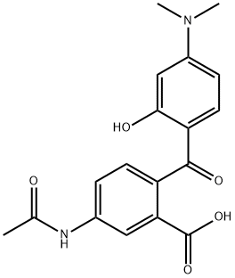 4'-ACETAMIDO-2'-CARBOXY-4-DIMETHYLAMINO-2-HYDROXYBENZOPHENONE Struktur