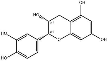 cis-(±)-2-(3,4-dihydroxyphenyl)-3,4-dihydro-2H-1-benzopyran-3,5,7-triol  Struktur