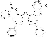 6-Chloro-9-(2,3,5-tri-O-benzoyl-2-C-methyl-beta-D-ribofuranosyl)-9H-purine|6-氯-9-(2,3,5-三苯甲酰氧基-2-C-甲基-beta-D-呋喃核糖基)-9H-嘌呤