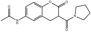 Hydrocoumarin, 6-acetamido-3-(1-pyrrolidinylcarbonyl)- Struktur