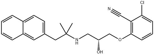 2-氯-6-[(2R)-3-[[1,1-二甲基-2-(2-萘基)乙基]氨基]-2-羥基丙氧基]苯腈 結(jié)構(gòu)式