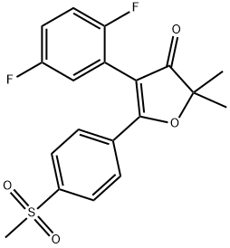 4-(2,5-difluorophenyl)-2,2-dimethyl-5-(4-(methylsulfonyl)phenyl)furan-3(2H)-one Structure