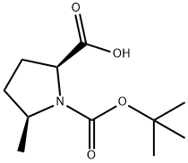 (2S,5S)-N-Boc-5-甲基吡咯烷-2-甲酸 結構式