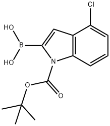 N-BOC-4-クロロ-2-インドリルボロン酸 化學(xué)構(gòu)造式