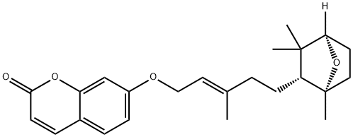 7-[[(E)-3-Methyl-5-[(1S,2R,4R)-1,3,3-trimethyl-7-oxabicyclo[2.2.1]heptan-2-yl]-2-pentenyl]oxy]-2H-1-benzopyran-2-one Structure