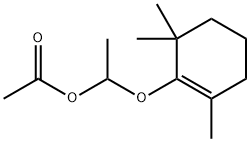 Acetic acid 1-[(2,6,6-trimethyl-1-cyclohexen-1-yl)oxy]ethyl ester Struktur