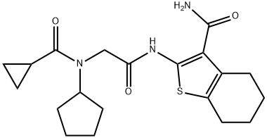 Benzo[b]thiophene-3-carboxamide, 2-[[[cyclopentyl(cyclopropylcarbonyl)amino]acetyl]amino]-4,5,6,7-tetrahydro- (9CI) Structure