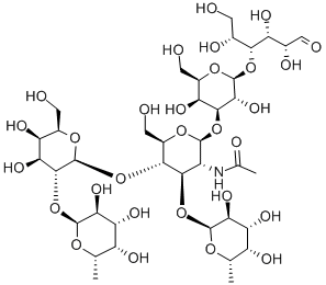 ALPHA-FUC-[1->2]-BETA-GAL-[1->4][ALPHA-FUC-(1->3)]-BETA-GLCNAC-[1->3]-BETA-GAL-[1->4]-GLC|O-6-脫氧-ALPHA-L-吡喃半乳糖基-(1-2)-O-BETA-D-吡喃半乳糖基-(1-4)-O-[6-脫氧-ALPHA-L-吡喃半乳糖基-(1-3)]-O-2-(乙酰氨基)-2-脫氧-BETA-D-吡喃葡萄糖基-(1-3)-O-BETA-D-吡喃半乳糖基-(1-4)-D-葡萄糖
