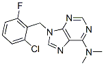 9-(2-chloro-6-fluorobenzyl)-6-dimethylaminopurine Struktur