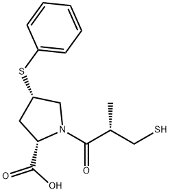 rel-(2S)-1-[(R*)-3-メルカプト-2-メチルプロパノイル]-4α-フェニルチオピロリジン-2α-カルボン酸 化學(xué)構(gòu)造式