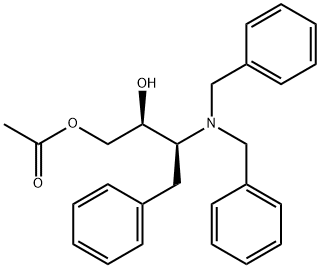 ACETIC ACID (2S,3S)-3-DIBENZYLAMINO-2-HYDROXY-4-PHENYLBUTYL ESTER Struktur