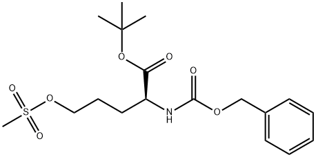 L-Norvaline, 5-[(methylsulfonyl)oxy]-N-[(phenylmethoxy)carbonyl]-, 1,1-dimethylethylester Struktur