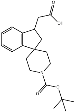 2-(1'-(tert-butoxycarbonyl)-2,3-dihydrospiro[indene-1,4'-piperidine]-3-yl)acetic acid Structure
